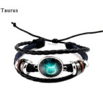 Twelve constellation glass piece couple bracelet