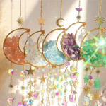 Moon Metal Crystal Reflective Jewelry Car Accessories