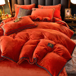 Thickened Winter Coral Flannel Bedding Kit Double Sided Plus Duvet Cover