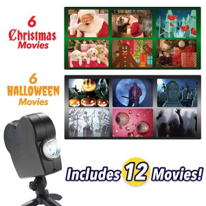 Halloween Christmas Projector 12 Movies Stage Disco Light Window Display Laser Lamp Wonderland Projector Party Decor Home Decor