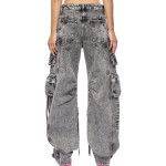 Cargo Jeans Spice Girl Style Loose Multi-pocket Floor Mop Pants Wide Leg Pants