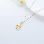 Queen Crown Pendant Necklace in 18k Yellow Gold 