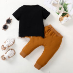 Children's Letter Fashion Short Sleeve Shorts Set