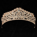 New Fashion Baroque Luxury Crystal AB Bridal Crown Tiara Light Gold Tiara Tiaras for Women Bride Hair Wedding Accessories