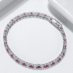 Women's Red Zircon Single Row Bracelet