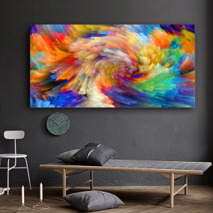 Colorful Rainbow Waves Print Painting