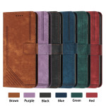 Leather Case Skin Frosted Striped Card Wallet Crossbody Rope