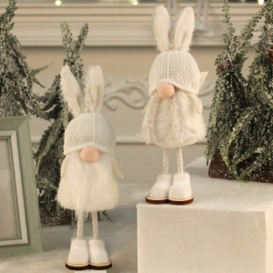 Holiday Gift Cute Rabbit Ears Standing Posture Faceless Doll Decorative Ornaments