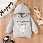 Long Sleeved Cartoon Letter Print Hoodie Top In Children Leisure Hoodie