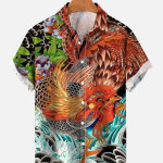 Men's Large Size 3D Digital Printed Short Sleeve Shirt