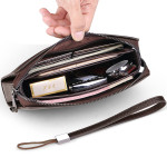 Men's Genuine Leather Combination Lock Clutch