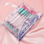 New 7-piece Transparent Crystal Handle Cosmetic Brush Set