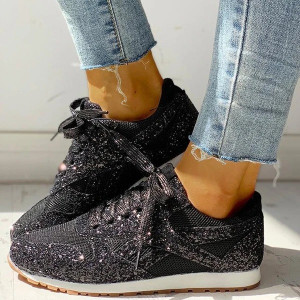 Wedge heel sequins casual shoes