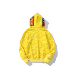 Shark Camouflage Yellow Zipper Sweater For Men And Women Couple Casual Hooded Coat