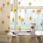 Sun Flower Offset-printed Light Transmission Breathable Balcony Living Room Gauze Curtain Window Screen