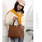 Women's Large-capacity Retro Tote Bag Simple Crossbody Bag