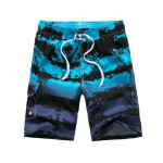 Summer Men's Fifth Pants Striped Printed Seaside Beach Shorts