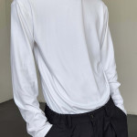 Long Sleeve T-shirt Men's Solid Color Versatile High Collar