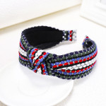 Knitted Colored Wool Contrasting Stripe Headband