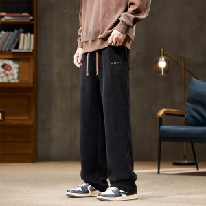 Men's Autumn And Winter Chenille Straight Casual Pants