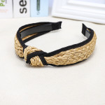 Raffia Hand-woven Fabric Wide Headband Hairband Literary Hair Accessories