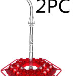 Hanging Red Hexagonal Hummingbird Feeder With Hook