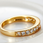 Exclusive love ring European and American style wedding ring 18K gold high-grade AAA zircon ring