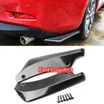 Pair Car Universal Black Rear Bumper Lip Diffuser Splitter Canard Protector US