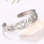 Asgard Crafted Handcrafted Stainless Steel Valknut Symbol And Celtic Design Bracelet