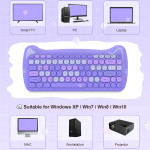 Wireless Cute Computer Bluetooth Keyboard With Typewriter Round Keycap For PC