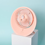 Cartoon Water Mist Fan Spray Mini Fan Spray Humidification Adjustable Angle USB Charging Desktop Fan