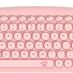 Wireless Cute Computer Bluetooth Keyboard With Typewriter Round Keycap For PC