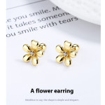 Women's Five Petal Flower Bud Thread Minimalist Personality All-match Temperament Earrings