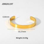 New 18K Gold Stainless Steel Smooth Wide Bracelet