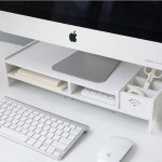 PC Computer Monitor Stand Lifter Laptop Stand Wooden Desk Storage Rack