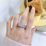 Simulation High Carbon Diamond S925 Sterling Silver Luxury Ring