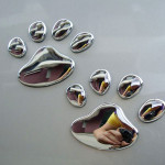 PVC Pair Hand-shaped Brush Dog Footprints Car Sticker Bumper Scratch Hidden Personality Stickers