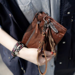 Plant Tanned Sheepskin Long Vintage Handmade Purse For Men And Women