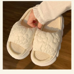 And Sweet Bubble Flower Soft Thick Bottom Linen Slippers