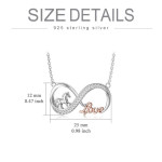 Horse Infinity Love Necklace Sterling Silver Jewelry Gift for Women