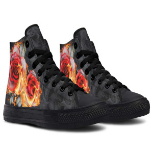 Printed Couple High-top Canvas Shoes