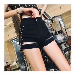 Casual Denim Mid-waist Slim Shorts