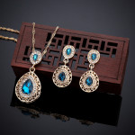 Crystal Drop Earrings Necklace Set Dress Acessories