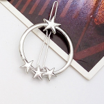 Europe and America simple hollow five-pointed star moon geometry hairpin metal frog clip side clip