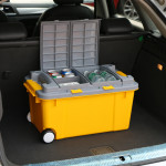 Large High-strength Plastic Storage Box Thickened Trolley On-board Storage Box