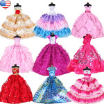 Handmade Doll Dresses Outfit Fashion Evening Party Clothes For Xmas Girl Gift