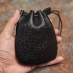 Vintage Drawstring Top Layer Cowhide Strap Storage Bag