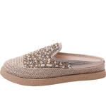 Trendy Korean Fashion Wild Fisherman Rhinestone Pearl Flat Half Drag