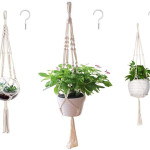 Flowerpot Flower Stand Indoor Outdoor Hanging Plant Rack Holder Decorative Flowerpot Cotton Rope