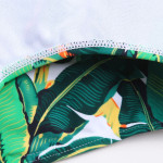 Green leaf seaside sexy triangle swim trunks